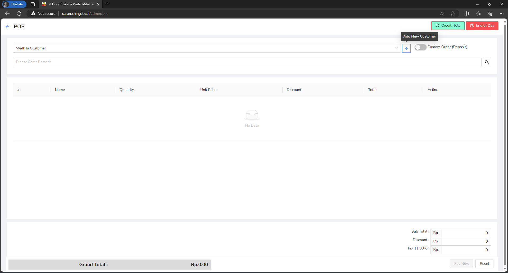 Add New Customer