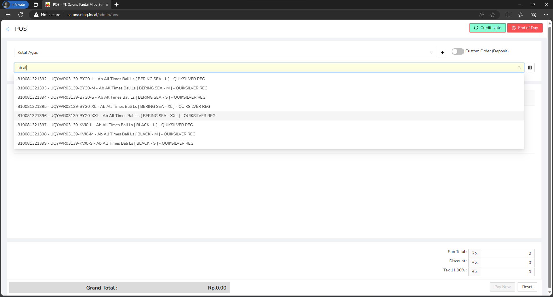 Product Search Result