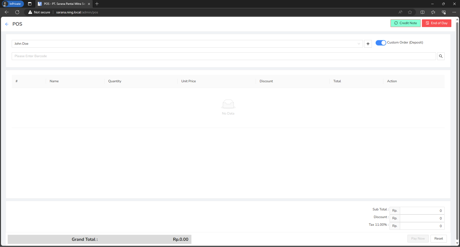 Custom Order/Deposit Option Checkbox