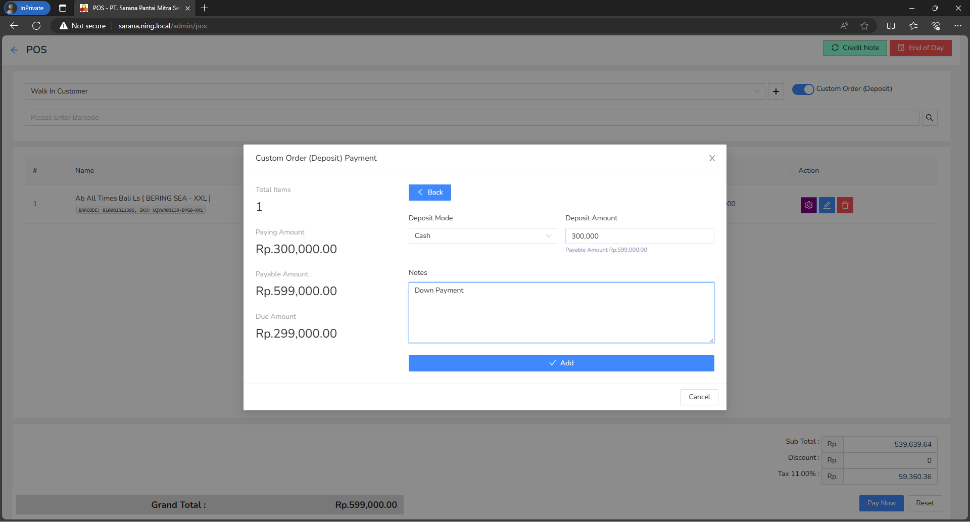 Deposit Amount