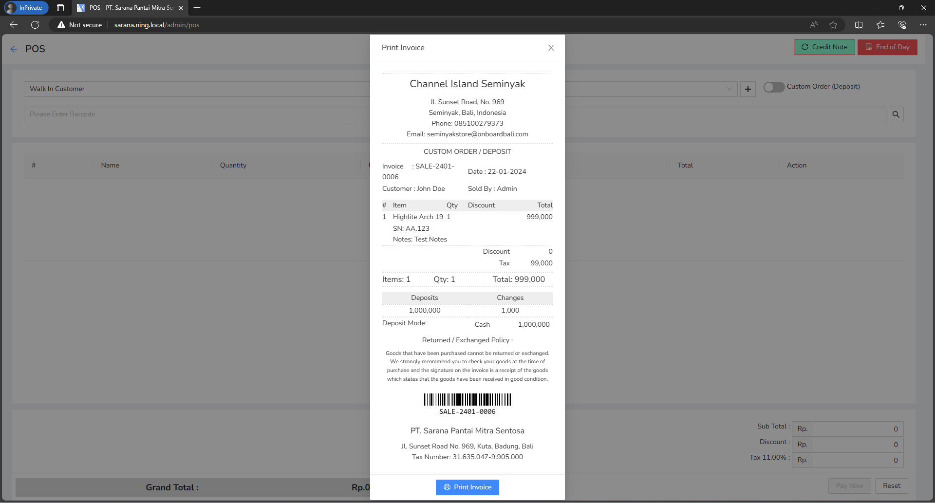 Print Receipt