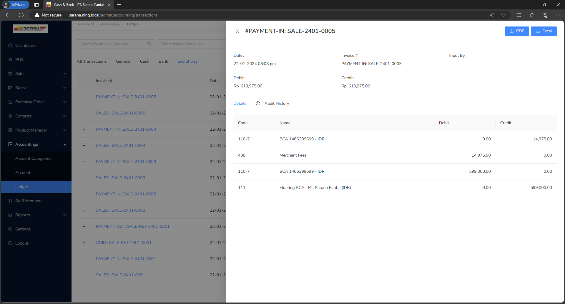 Payment-In Details