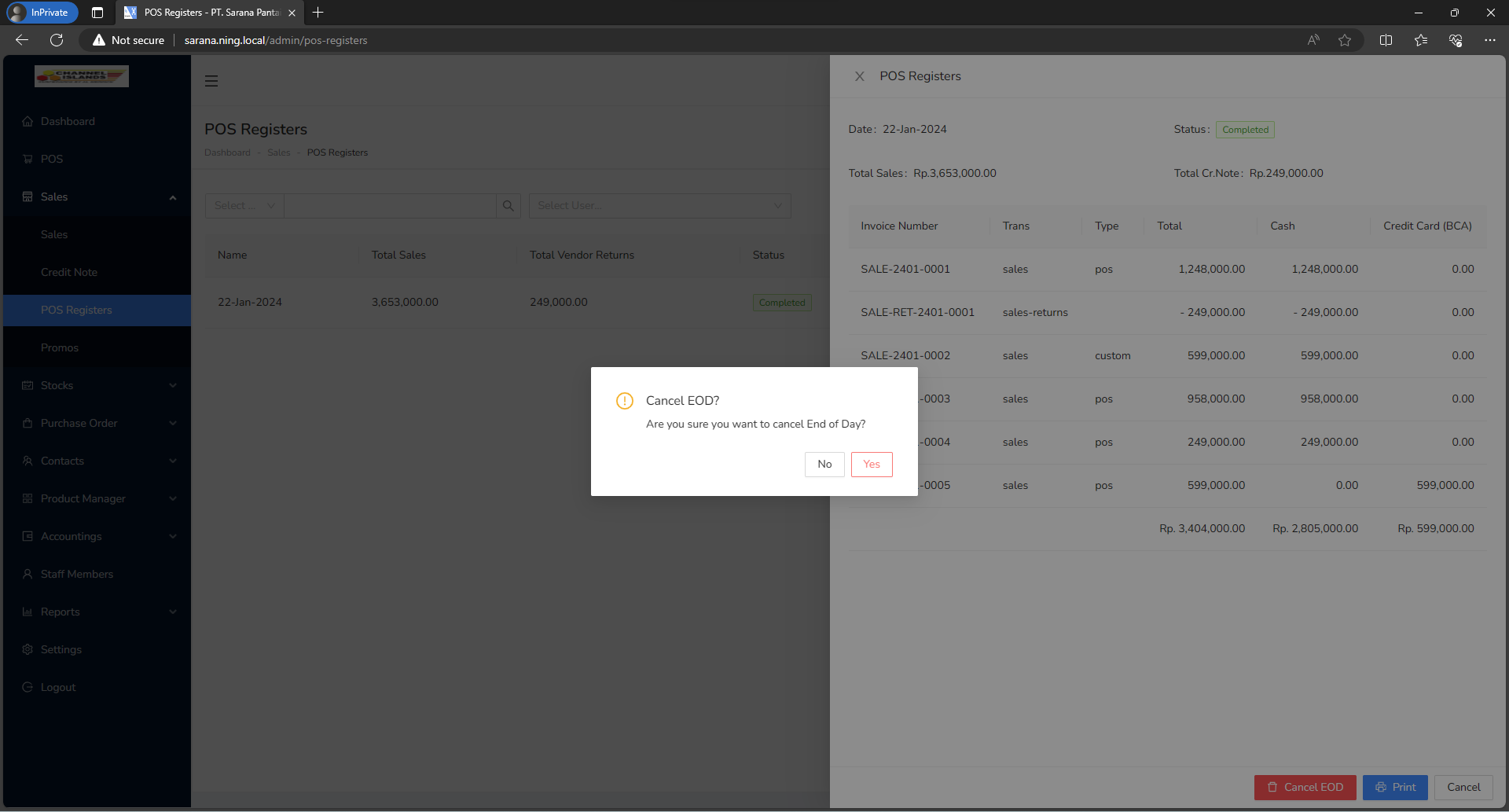 Confirmation Popup